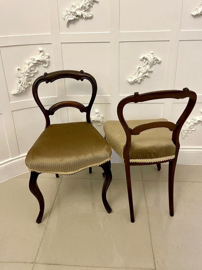 Set of 6 Antique Victorian Quality Rosewood Dining Chairs - Image 10